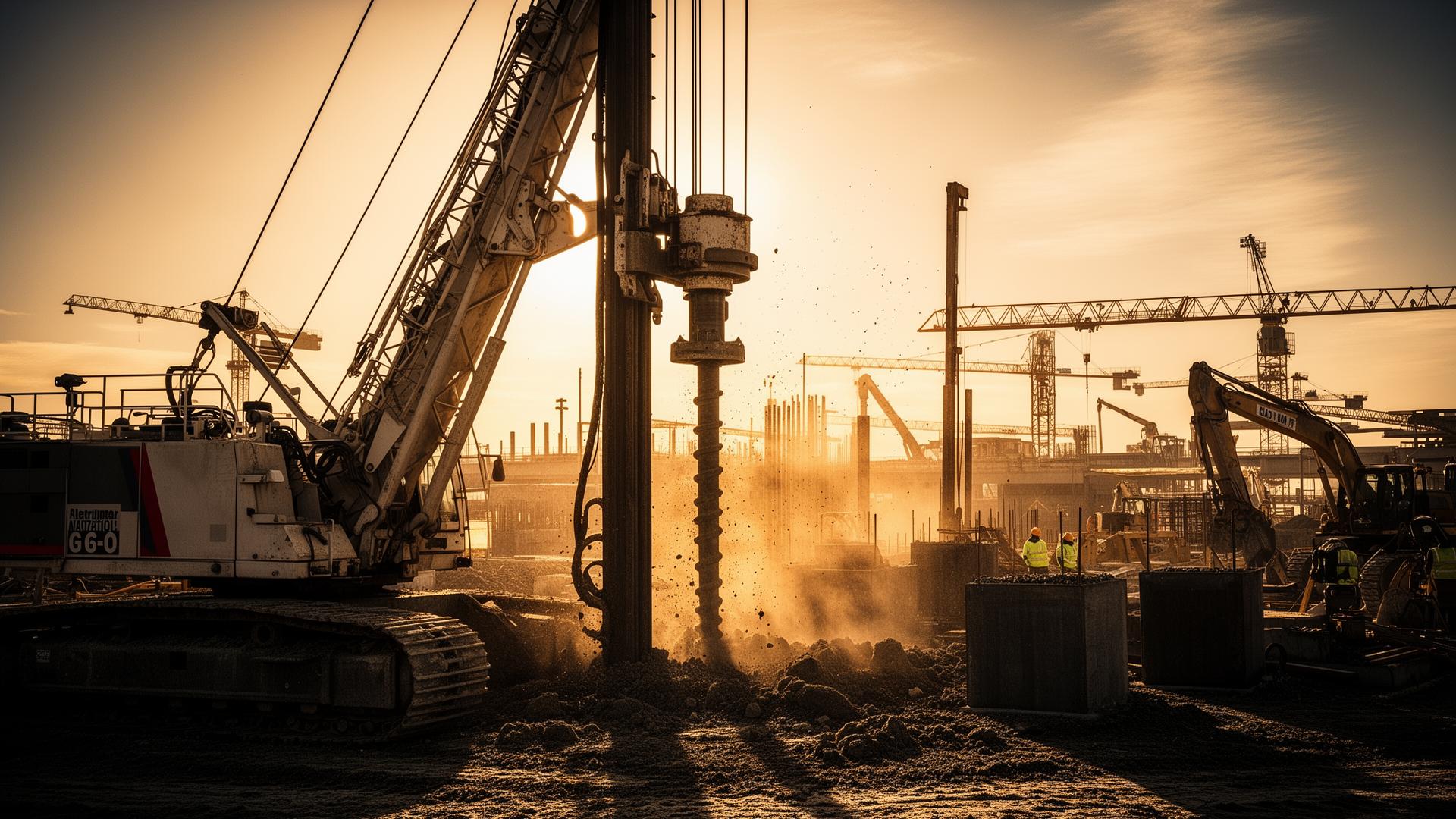 Piling rig on site